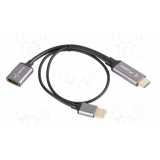 Adapteris HDMI → Displayport 1.2 + USB (maitinimas) (K-L) 0.2m Lanberg
